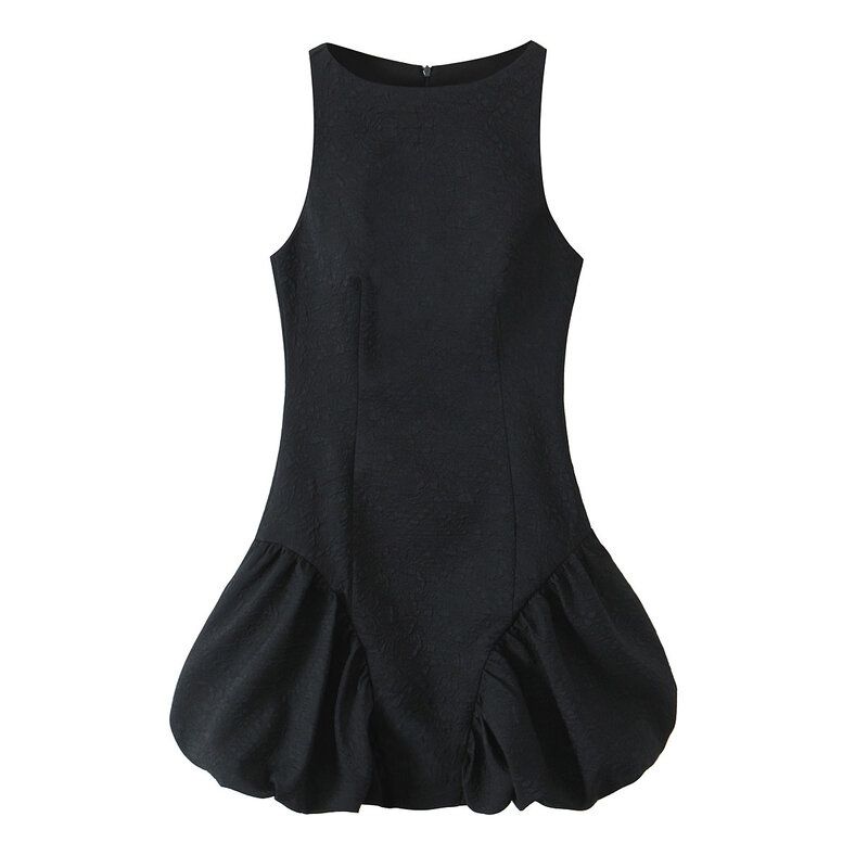 Fashion Style 2024 Fall and Winter New Women's Clothing Easiest for Match Wide Swing round Neck Sleeveless Short Version Dress 3152218