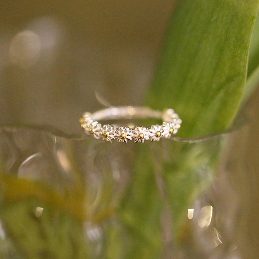 Vintage Daisy Rings for Women Adjustable Opening Ring Jewelry Gift for Christmas Birthday Valentine S Day