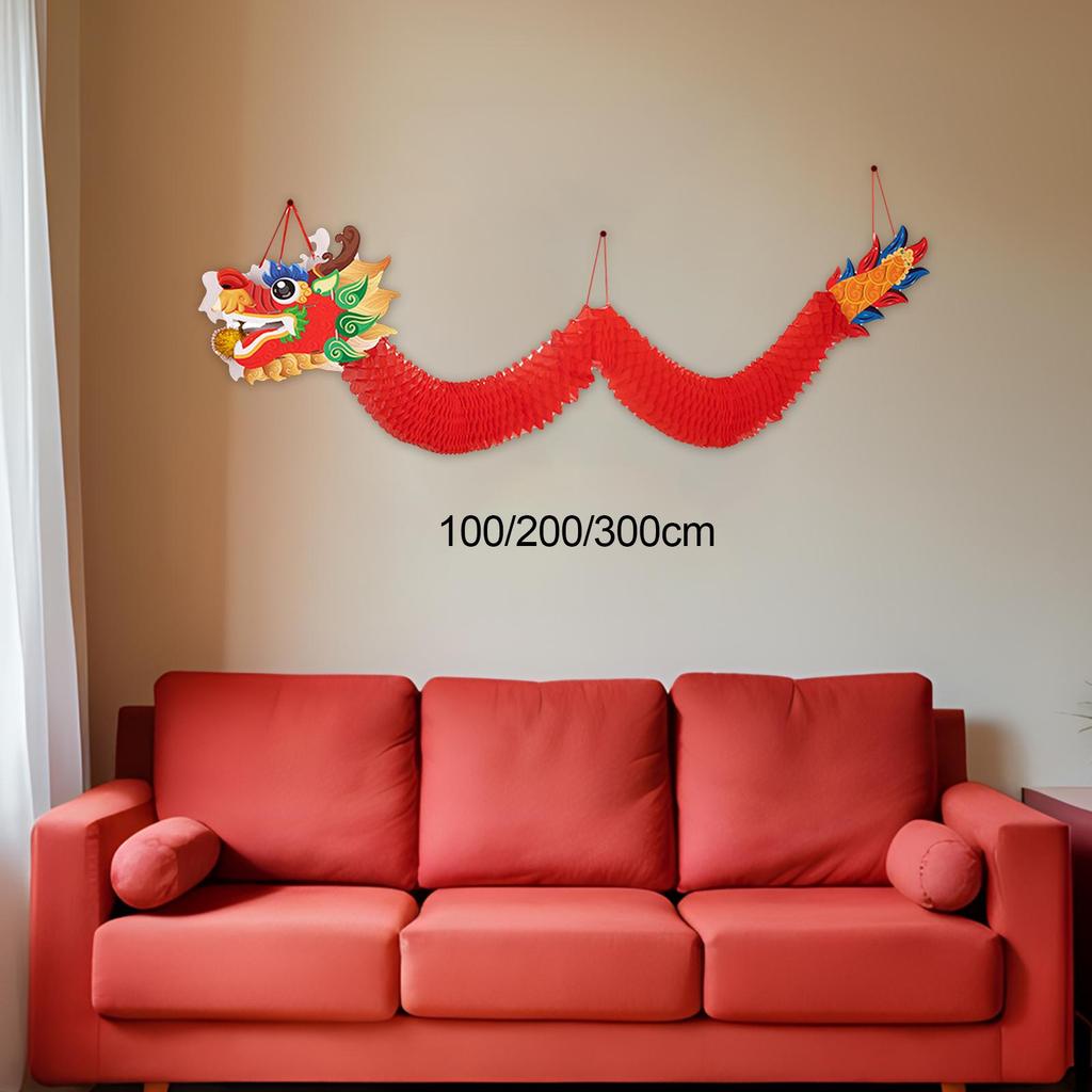 Dragon Garland Decoration Supermarket Chinese New Year Hanging Ornament Pendant for Office Party Housewarming Wedding Celling