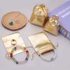 5-10Pcs Silver/Gold Foil Cloth Drawstring Bags Jewelry Gift Bags Candy Beads Bracelet Packing Pouch For Wedding Gift Storage Bag