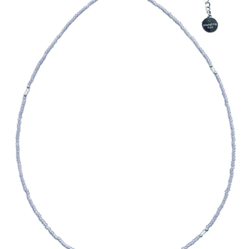 standingfish silver point necklace(soft violet)