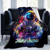 1PC Custom Name Cosmic Astronaut Journey Flannel blankets Patterns Throw Blanket All-Season Soft Gift for Couch, Bed, Camping gifts