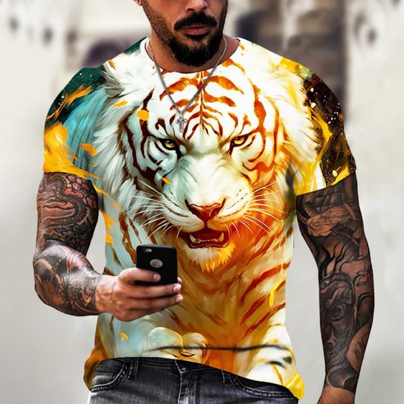 Chinese Lion Dance Lucky Pattern T Shirt For Men Women New Year 3D Printed Tees Casual O-Neck Tops Short Sleeve Loose T-Shirts
