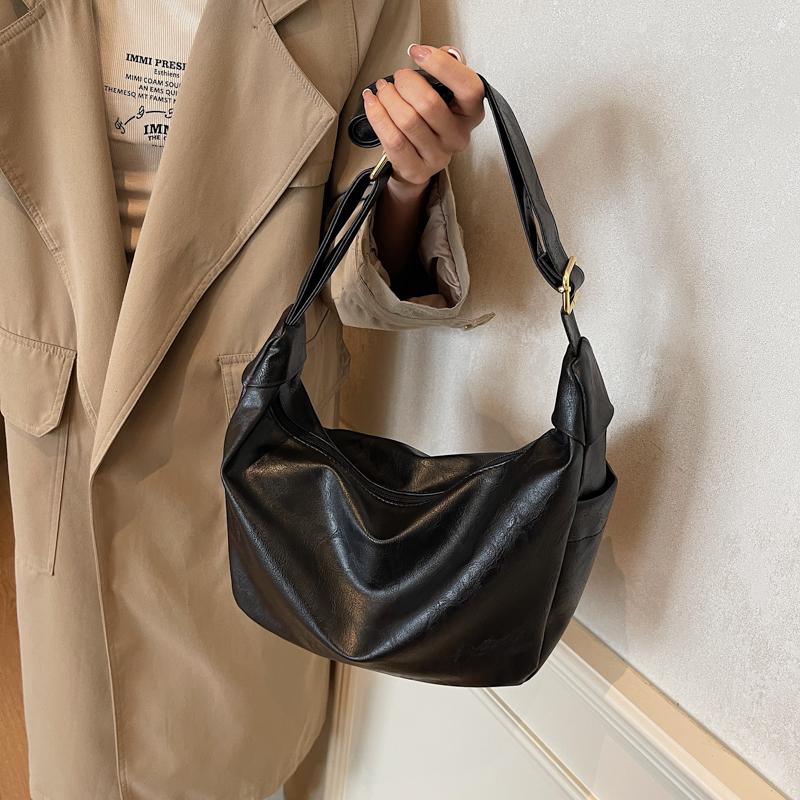 Large Capacity Soft Leather Shoulder Bag Women's Hobo Bag Crossbody Bag