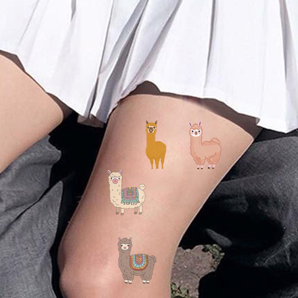 Cartoon Cute Alpaca Series Tattoo Stickers Waterproof Party Gift Funny Face Stickers