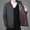 Cotton-padded Jacket for Middle-aged and Elderly Men, Casual Jacket, Quilted and Velvet Jacket, Stand-up Collar, Dad Outfit