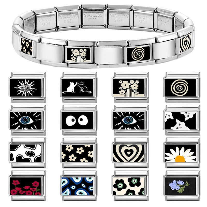 Orginal Charms Link Italian Stainless Steel 9mm Women Man Bangles Personalized Bracelets Hand Chain DIY Trendy Jewelry Making