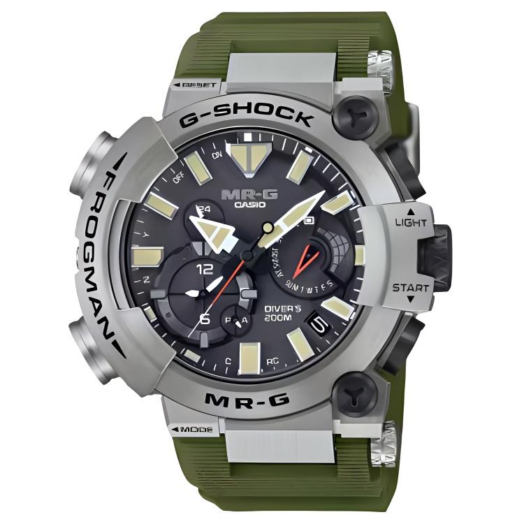 CASIO FROGMAN Diving Collection 200m Waterproof Solar Quartz Movement Rubber Strap Watch MRG-BF1000RG-3A