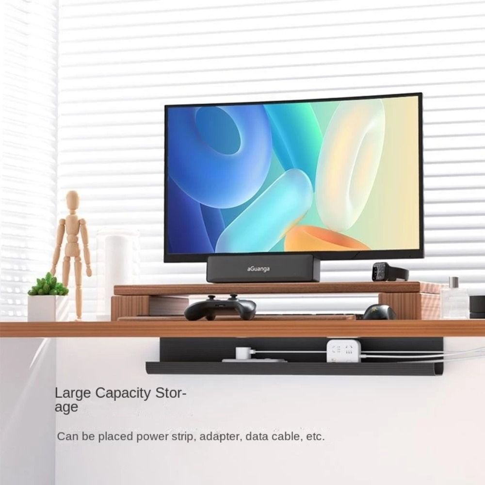 PVC Under Table Cable Organizer Space Saving Office Wire Organizer Holder  for Home Office