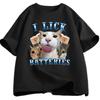Eu Lambo Pilhas Camisetas Gráficas Engraçadas de Gato Algodão Manga Curta Gola Redonda Camiseta Casual Moda Masculina Manga Curta Verão
