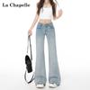 La Chapelle Women's Light Blue Low-Rise Flared Jeans
