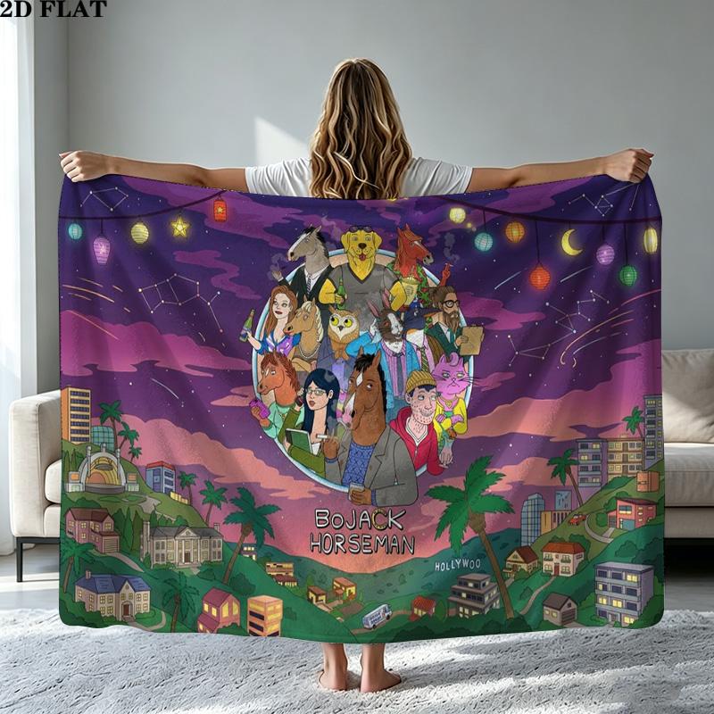 Manta de Franela con Estampado de Bojack Horseman Alta Calidad Cálida Cómoda Manta para Todas las Estaciones Perfecta para Regalos Decoración del Hogar