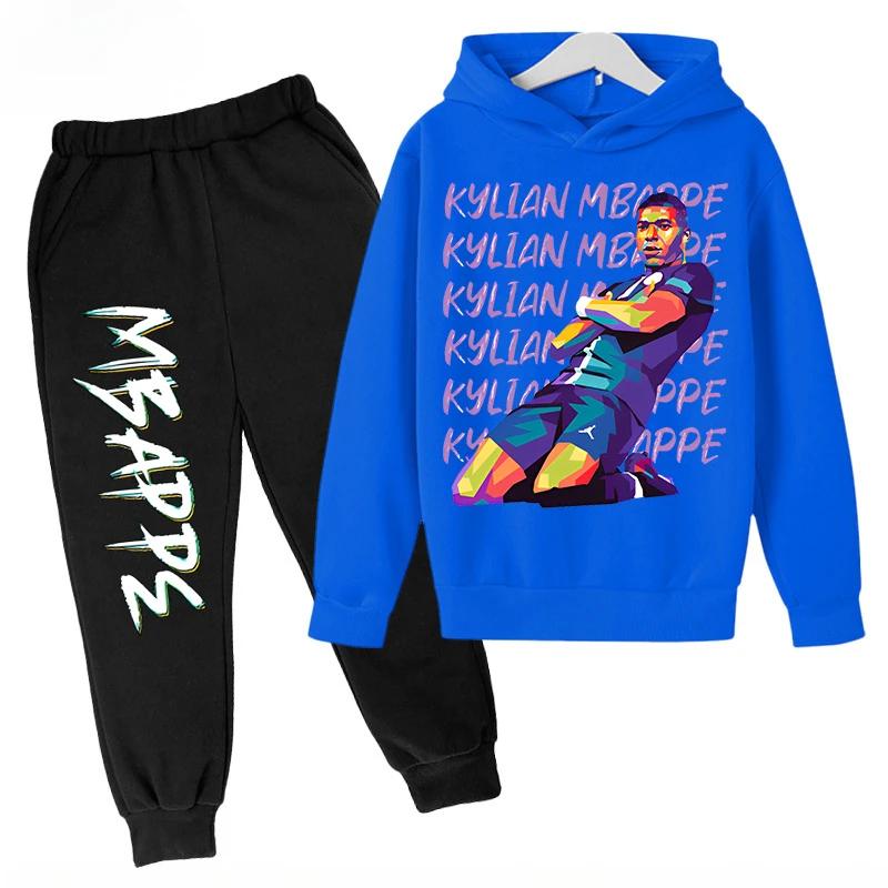 

Spring and Autumn Mbappe Printed Children s Hoodie Set Sweatshirt Pants Sportswear 2-piece Set for Boys and Girls Kids Clothes 160