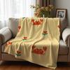 Cartoon Cow Face Cow Cartoon Anime Print Flannel Blanket Soft Warm Throw for Kids Bedroom Sofa Christmas Office Car