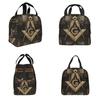 Masonic Mason Freemason Insulated Lunch Bag for Women Kids Portable Food Boxes Thermal Lunch Box Tote