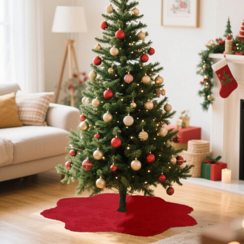 Christmas Tree Decorations, Tree Dresses, Snowflake Short Velvet Blankets Enhance The Festive Atmosphere, Christmas Tree Skirts