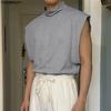 Summer Men Stand Collar Sleeveless Loose Casual Tank Tops
