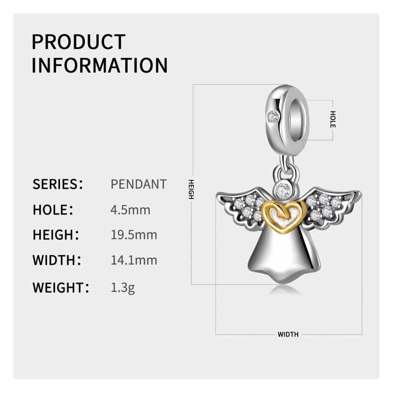 Sale Angel With Wings Heart Charms Pendants For Jewelry Making Pendants Fit Original Charm European Bracelets Gifts