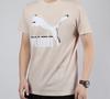 PUMA T Shirts Men's Light Khaki Crew Neck Moderate Straight Fit 596535-88