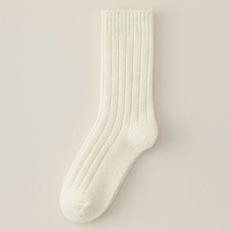 

Socks Solid Color Stacking Socks Season Warm Wool Socks Piled Thickened Confinement Socks Home Sleeping Tube Socks One size fits all молоко, білий колір
