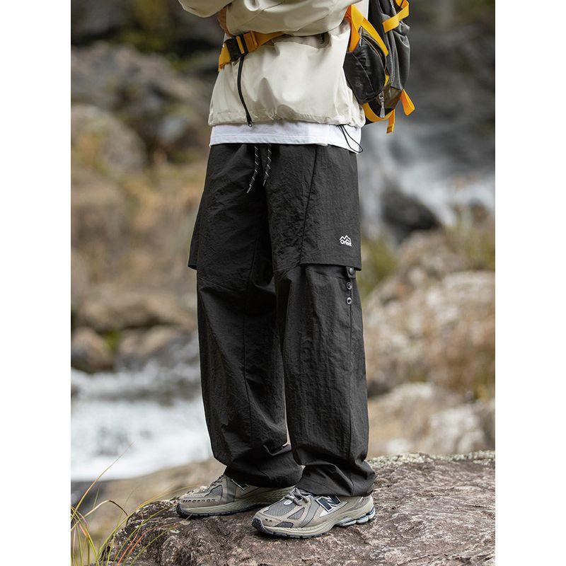 Wassup Trendy Workwear Functional Waterproof Outdoor Hiking Pants for Men, Spring and Autumn Loose Casual Cool Straight-Leg Trousers