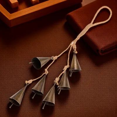 Hanging Witch Bell Wind Chime Decorative Metal Ornament for Door Window Balcony Living Room Protection Atmosphere Decor