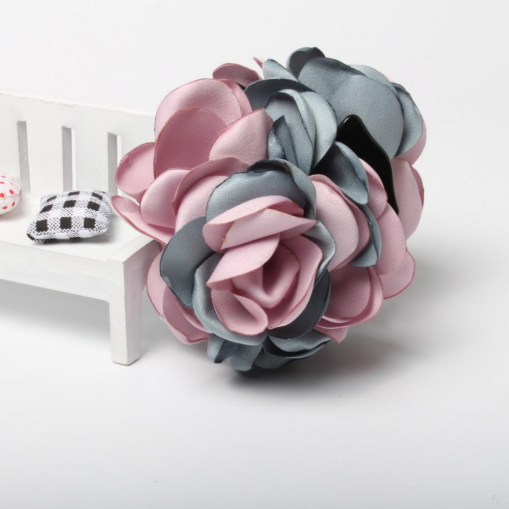 

8 см Красивая лента Двухцветный цветок Зажим для волос-краб Заколка Цветок Заколки для волос для женщин Девушка Головной убор Аксессуары для волос