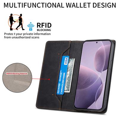 DF-05 For Xiaomi Poco F6 Pro 5G/Redmi K70 5G/K70 Pro 5G RFID Blocking Case PU Leather Phone Cover