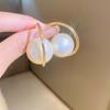 Large Round Imitation Pearl Hoop Earrings For Women Exaggerated C-Shaped Personality Earrings