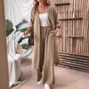 Set casual due pezzi primavera e autunno: Cardigan Lungo Largo & Pantaloni a Gamba Larga