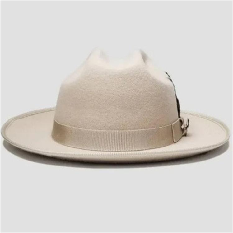 Elegant Woven Belt Hat Cosplay Costume All Matching Panama Hat Stage Performers Dancing Hat Adult Winter Warm Wool Hat