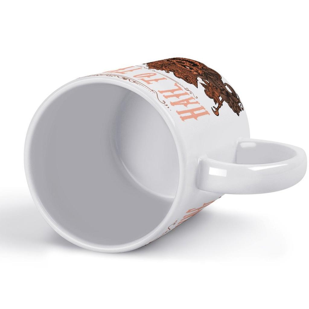 11oz Weiße Keramiktasse mit beidseitigem Druckdesign, Perfekt für Morgenkaffee und entspannende Getränkemomente