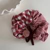 Women's Scrunchies Sweet Style Hair Tie Kawaii Red Checkered Lace Bow Hair Band Fashionable Hair Accessory Kids Hair Accessories