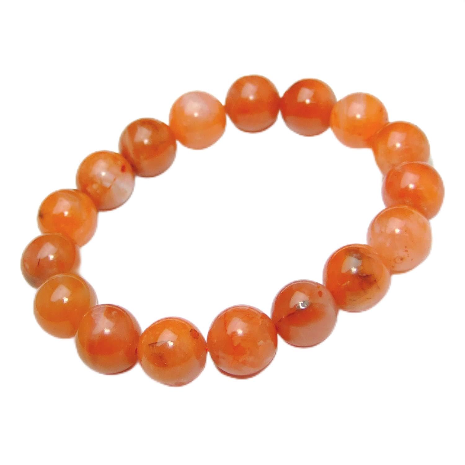 

[hinryo] 54358 14mm AAA Nan Horn Agate Bracelet, 20cm Inner Diameter, with Pouch, Brazilian Natural Stone, Power Stone