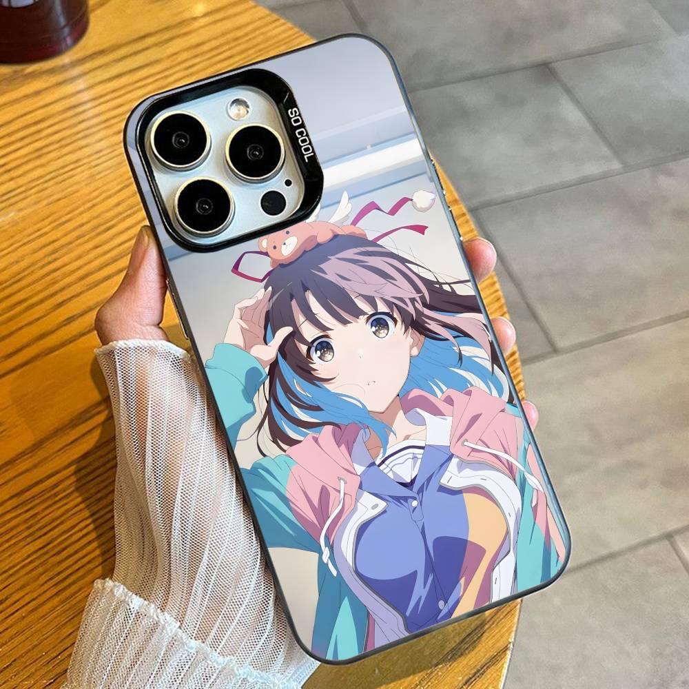 

M-Megumi Anime S-Saekano Phone Case For iPhone 16 17 15 14 12 13 Pro Max Black Candy Matte Shockproof Cover iPhone14
