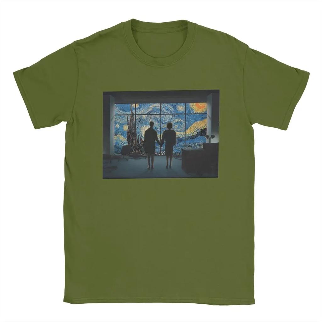 Fight Club Van Gogh T-Shirts for Unisex Vintage Cotton Tee Shirt Crewneck Short Sleeve T Shirt Summer Clothing