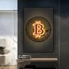 Modernt guld Bitcoin Inspirerande dukmålning Väggkonstaffischer Skriver ut Väggbilder för vardagsrummet Hem Cuadros Dekorativa