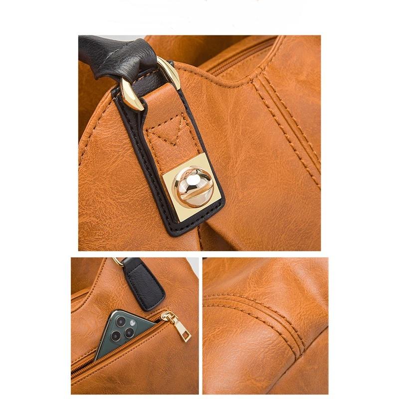 Vintage Three Piece Set Mother And Daughter Bags European American Fashion Handbag Shoulder Bag Crossbody Bag