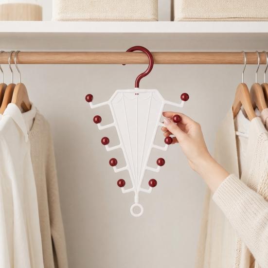 V-Shaped Hanging Rack with 10 Hooks Double Sided Hanger 360° Swivel Hook Closet