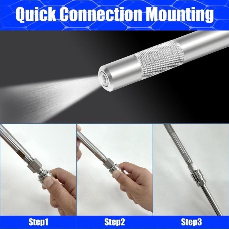 Pressure Washer Nozzle Repairing Nozzle Long Range Nozzle Tip Stainless Steel Texture Suitable for Efficient Cleaning