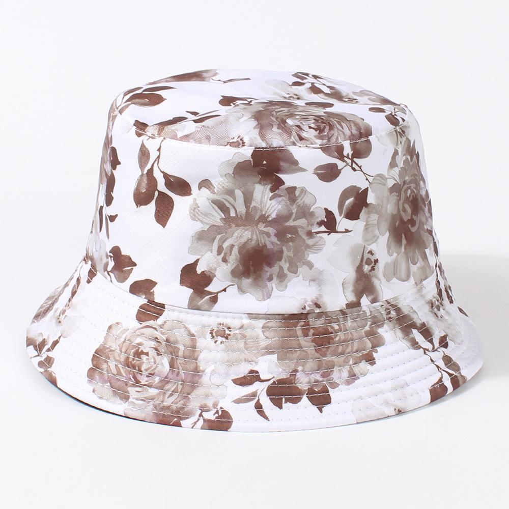 Versatile Hat Double Sided Wearable Printed Womens Sunshade Hatscaps Fisherman