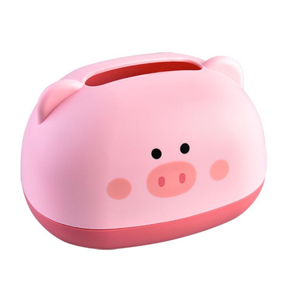 Tissue Box Cover PP Cute Cartoon Animal Desktop Tissue Dispenser Napkin Holder Case for Bathroom