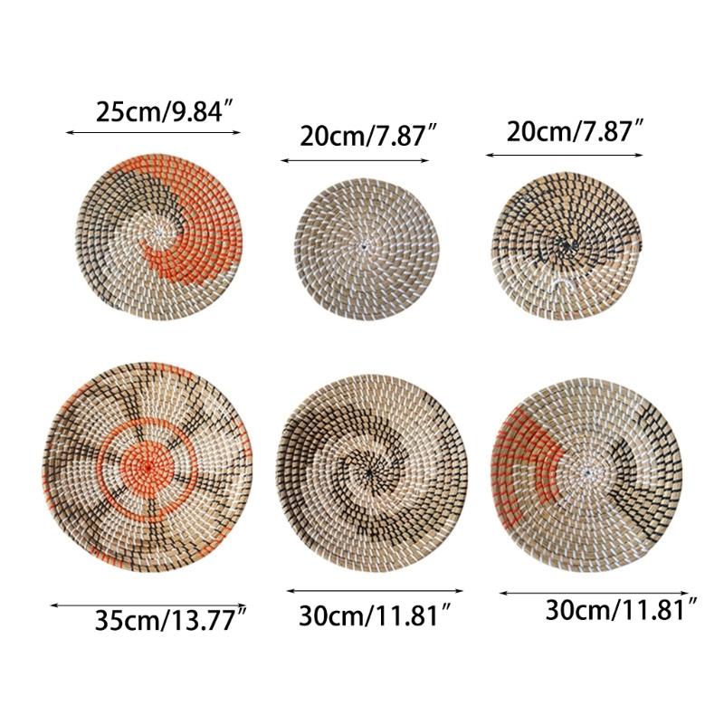 Bohemian Rattans Wall Decor Hand Woven Straw Wall Decoration Nordic Styles Homestay Ornament for Living Space Study