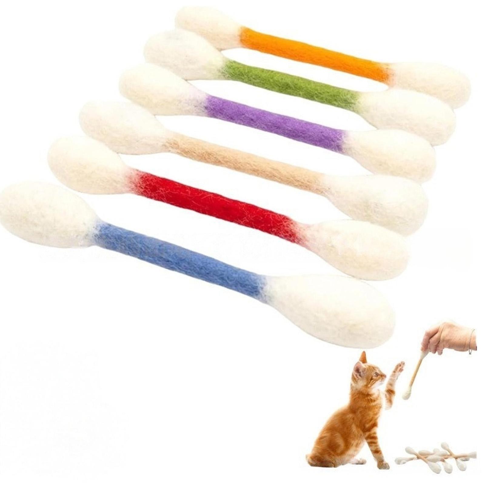 

Cotton Swabs Toys With Catnip, 6 Pk Giant Chew Sticks For Indoor Boredom, Ropes, Big Interactive Play Lover Gift Accessories One Size