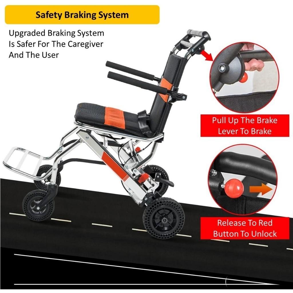 Foldable Self Propel Wheelchair Portable Lightweight Travel Push Chair