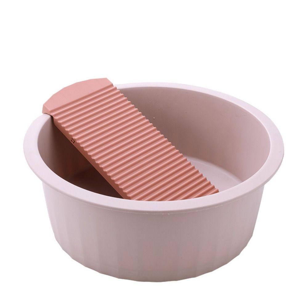 

Scrub Board Washing Clothes Bucket Manual Wash Tub Easy To Clean Laundry Washer Home L