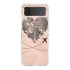 Phone Cover For Samsung Galaxy Z Flip 6 5 4 Case Transparent For Samsung Z Flip 3 Hard PC Shell Travel-Inspired Airplane Route