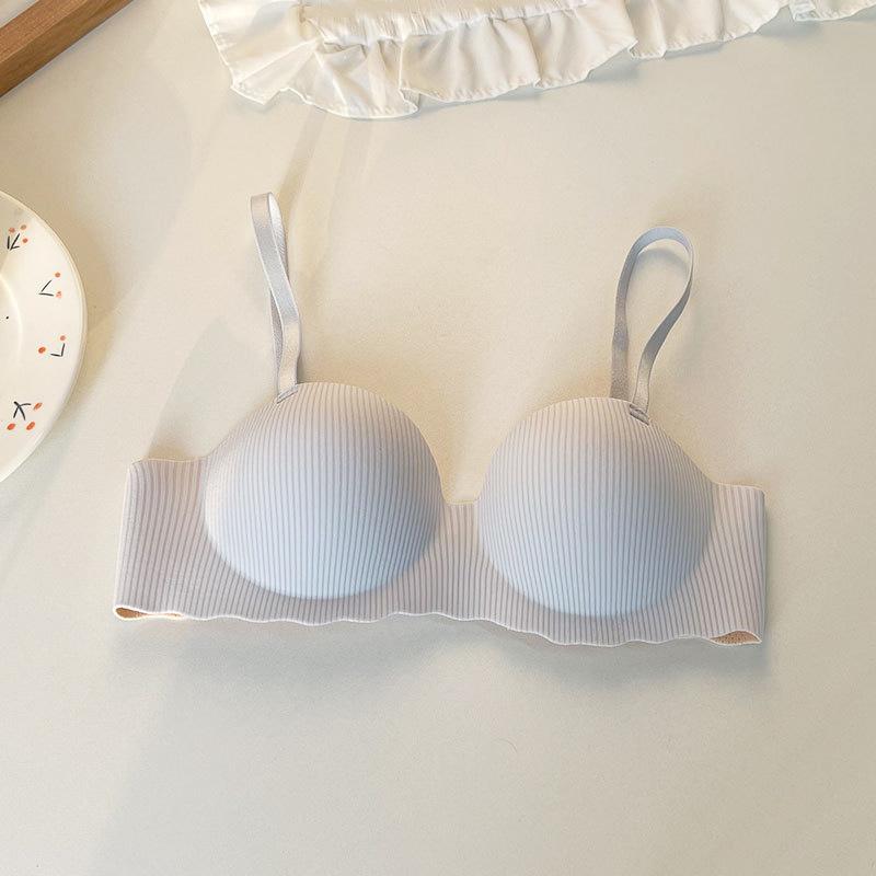 Ladies' Striped Design, Half Cup Bra Without Steel Ring, Gathering Bra, Lifting and Anti Sagging Underwear