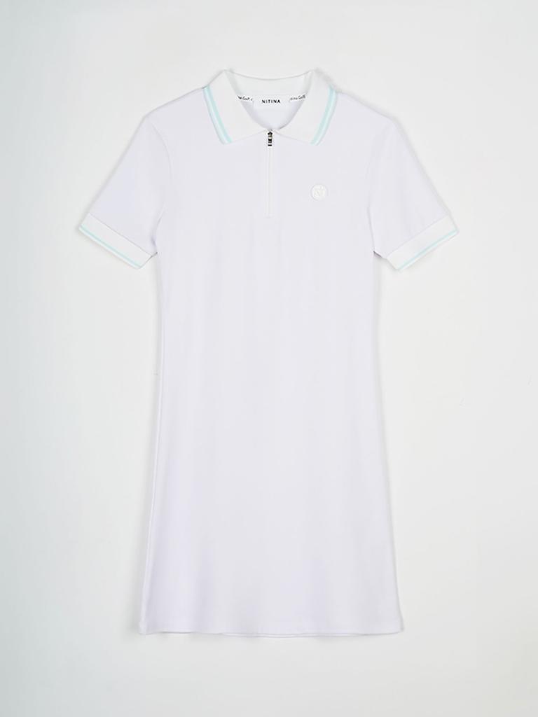 NITINA Cool Mesh Polo Dress Wh