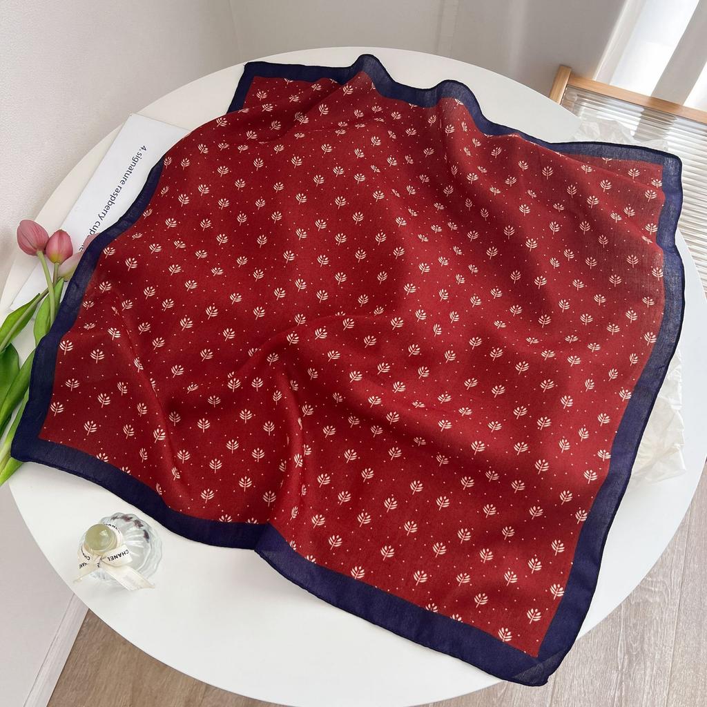 [Collection] Velvet Silk Scarves Women'S Versatile High-End Square Scarves Neck Scarves Spring And Autumn Retro